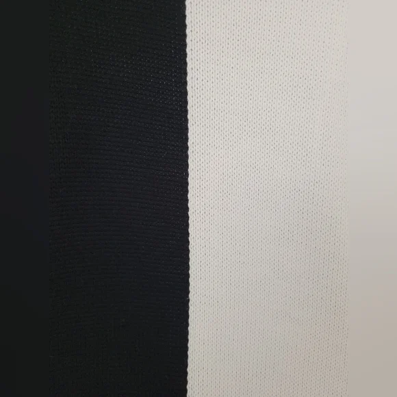 NWOT Split Monochrome Black & White Turtleneck Sweater Dress - Picture 7 of 12